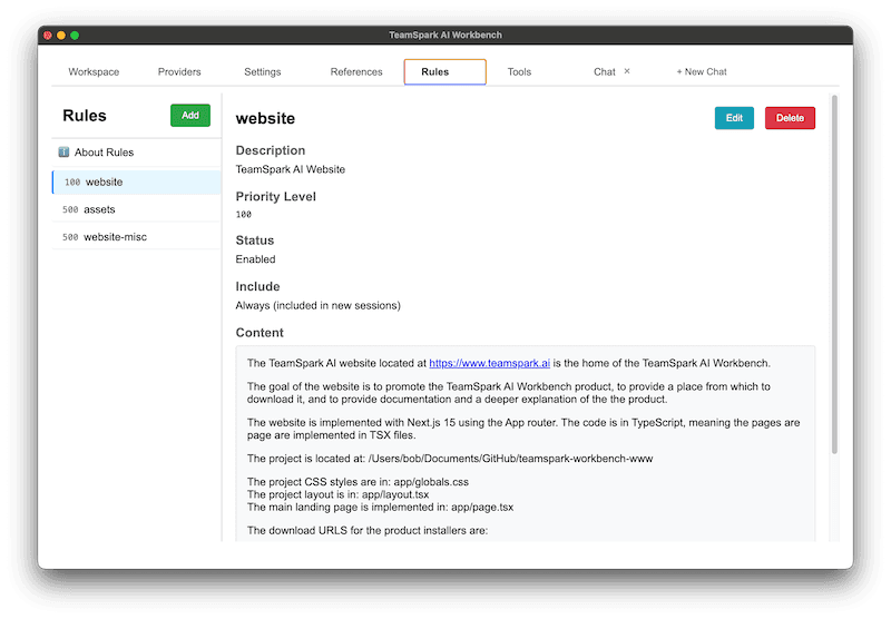 Rules Screenshot