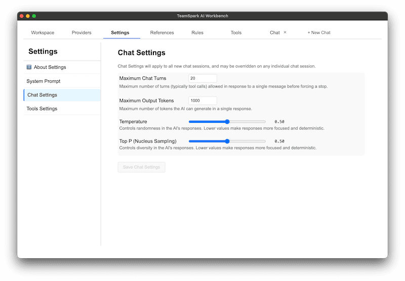 Settings Screenshot